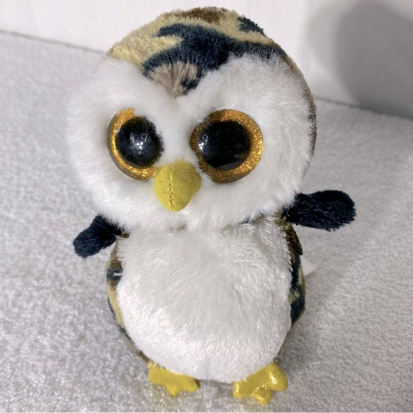 Ty Beanie Boo Owliver The Camouflaged Owl Plush Toy Stuffed Animal - Picture 1 of 11